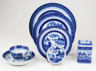 Appraisal: contemporary Mottahedeh Blue Canton china pcs contemporary Mottahedeh Blue Canton