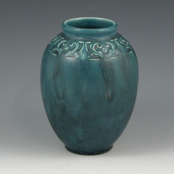 Appraisal: Rookwood vase from in matte blue with Art Nouveau molded