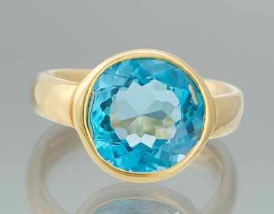 Appraisal: A Ladies' Blue Topaz and k Gold Ring k yellow