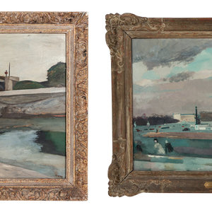 Appraisal: Bridge at Charenton and La Concorde a pair of paintingsJacques