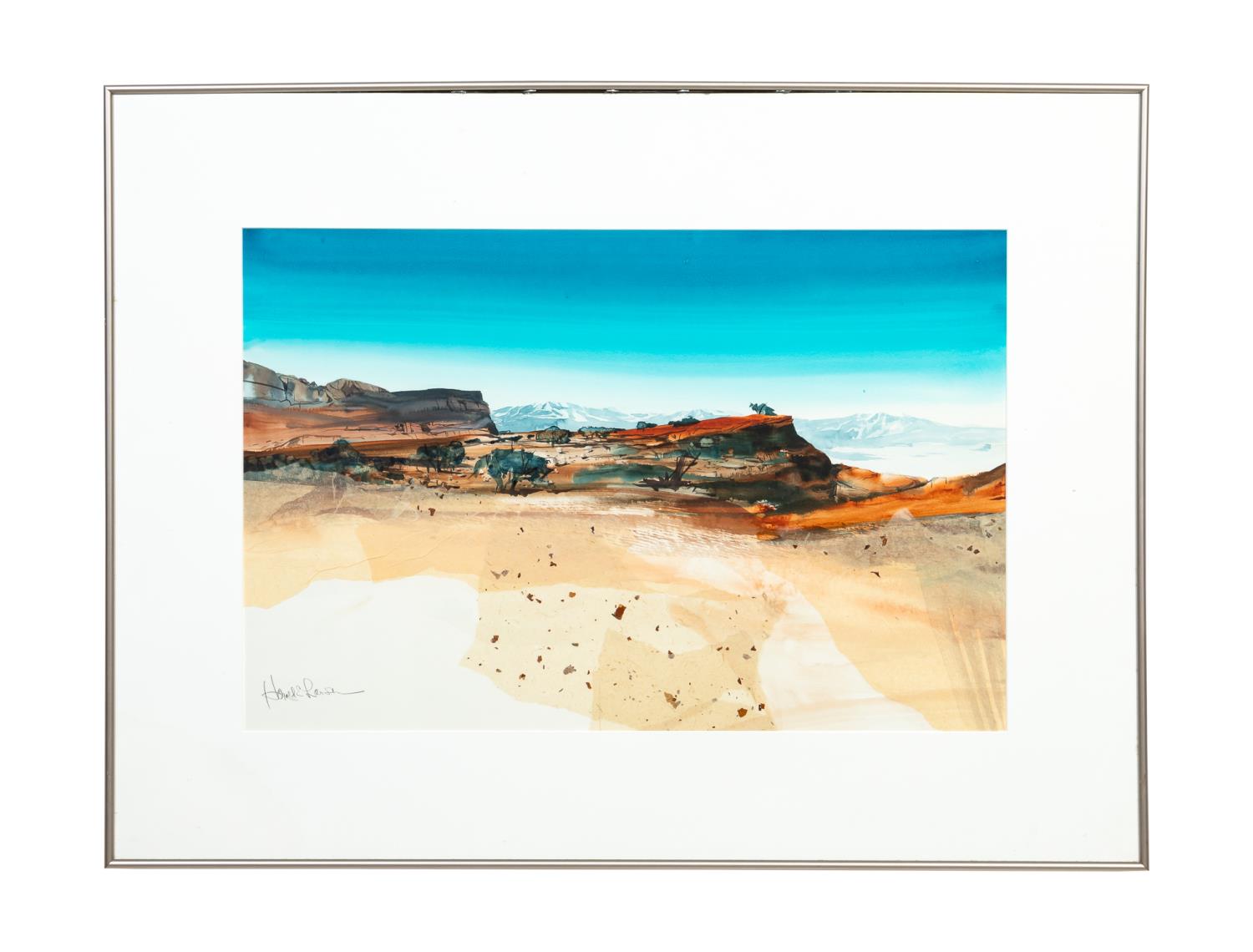 Appraisal: HAROLD E LARSEN MIXED MEDIA MESA LANDSCAPE Harold E Larsen