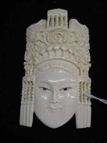 Appraisal: Chinese Carved Ivory Mask or Plaque - '' x ''