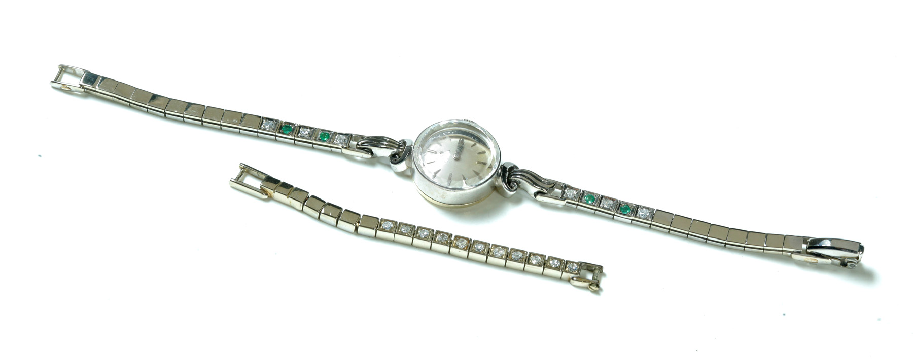 Appraisal: WHITE GOLD LADIES' OMEGA WATCH Switzerland mid th century k