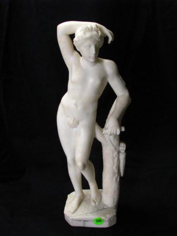 Appraisal: Carved Alabaster Sculpture Depicting David '' high unsigned