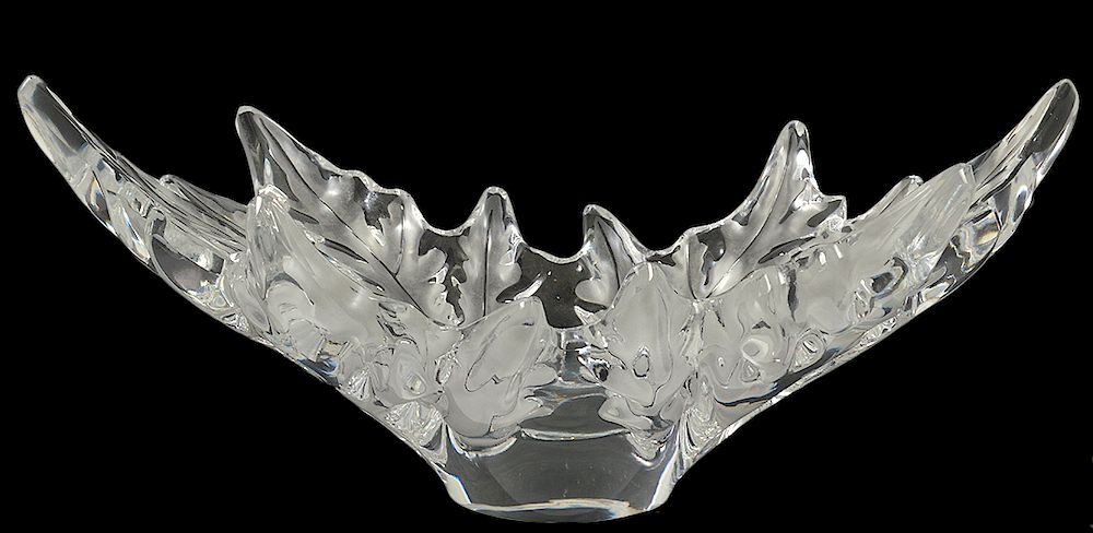 Appraisal: Lalique Champs Elysees Crystal Bowl Lalique crystal bowl adorned with