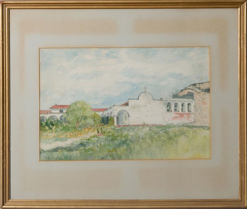 Appraisal: FRANK HENRY SHAPLEIGH - CALIFORNIA MISSION Watercolor on paper signed