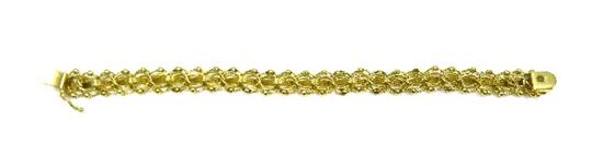 Appraisal: JEWELRY GOLD LINK BRACELET K yellow gold length measures approximately