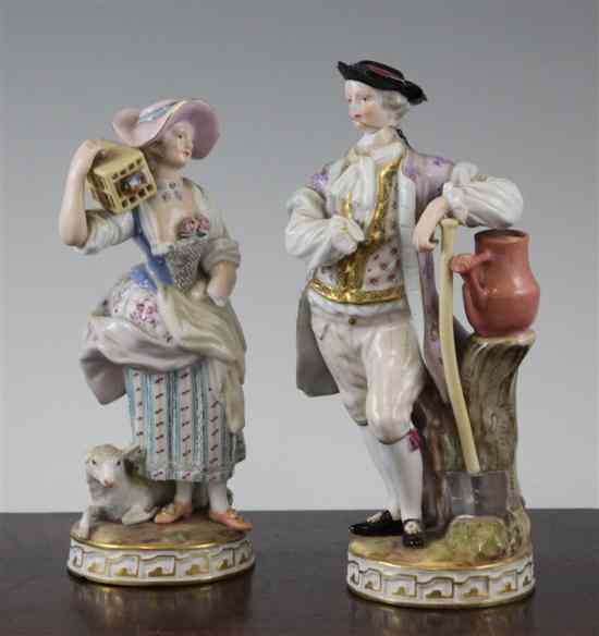 Appraisal: Two Meissen figures late th century the first of a