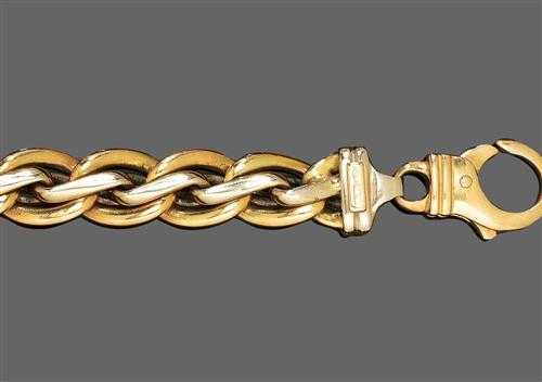 Appraisal: GOLD BRACELET Yellow and white gold g Decorative bracelet of