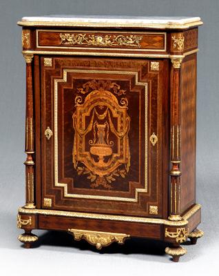 Appraisal: Fine Louis XVI style cabinet marble top ormolu mounts marquetry