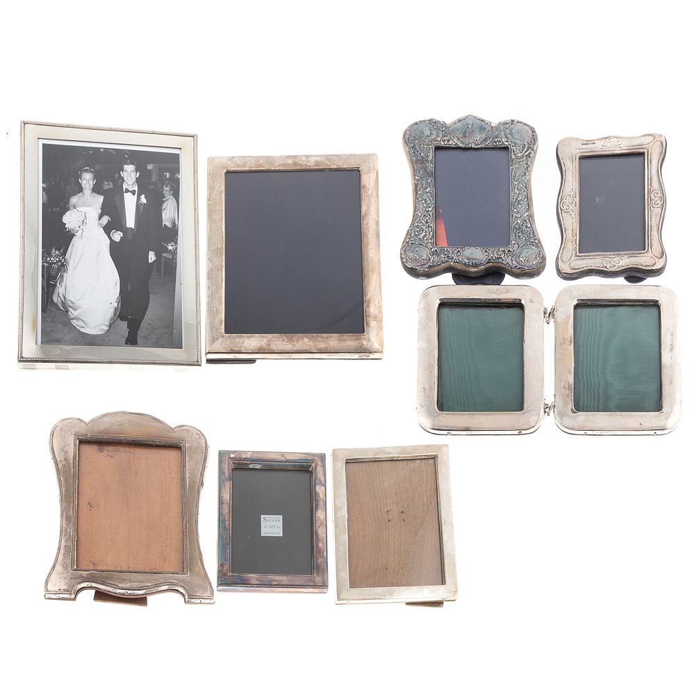 Appraisal: Eight English Silver Photo Frames th century various city and