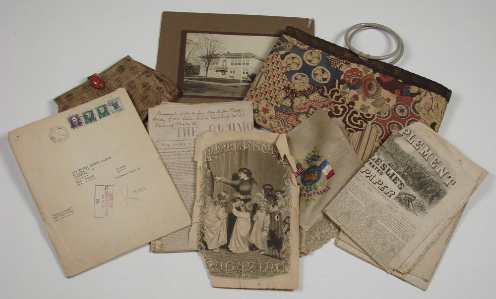 Appraisal: ASSORTED DOCUMENTS LADIES' PURSES ETC Including letters two purses and