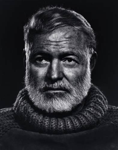 Appraisal: KARSH YOUSUF - Ernest Hemingway Silver print x inches x