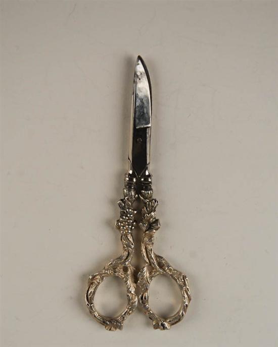 Appraisal: A Pair of Sterling Handle Grape Shears the handles in