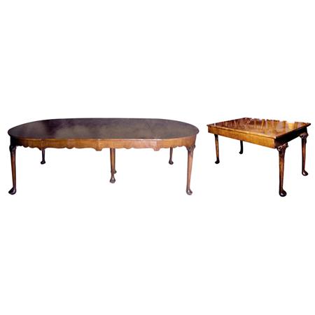 Appraisal: George II Style Walnut Extension Dining Table Together with an