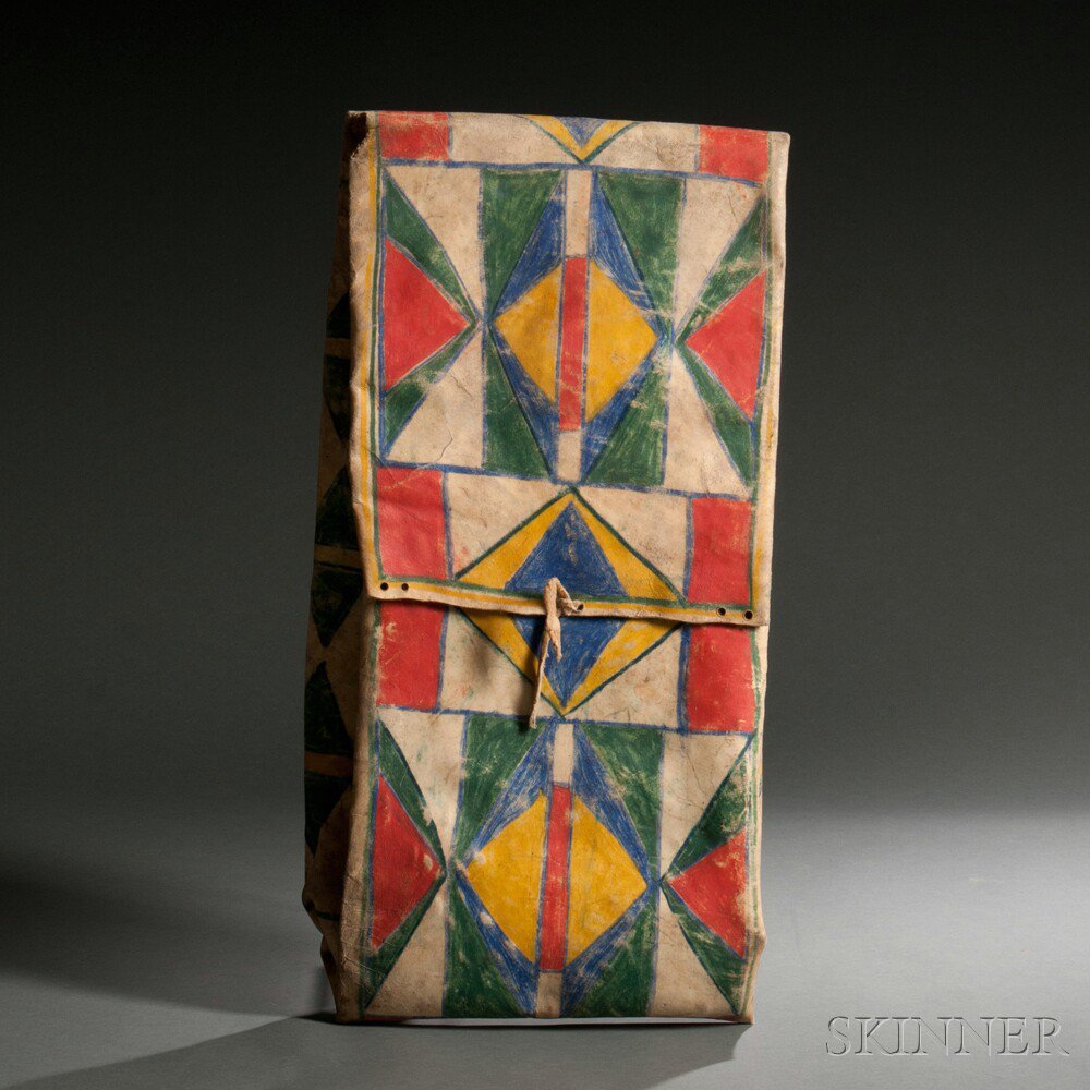 Appraisal: Umatilla Polychrome Parfleche Envelope c late th century with bold