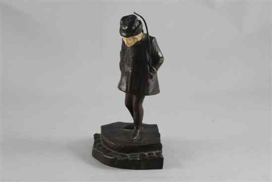 Appraisal: An Art Deco bronze and ivory figure of a girl