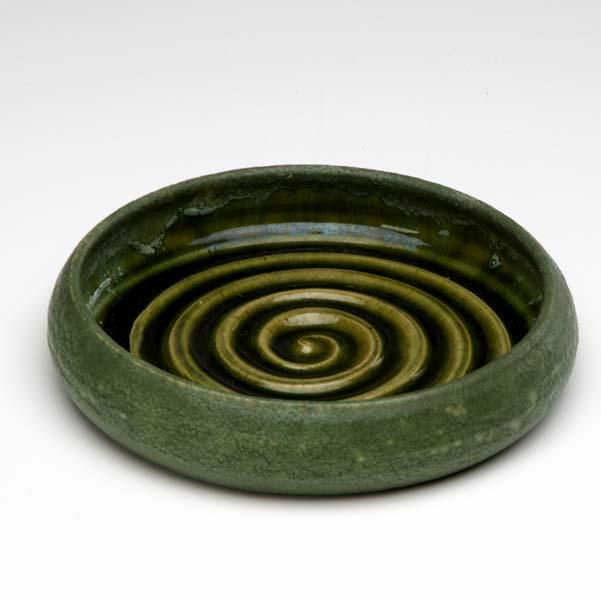 Appraisal: GRUEBY Low bowl covered in a frothy matte green glaze