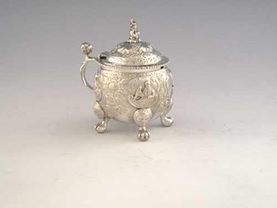 Appraisal: A George III chinoiserie mustard pot squat form on four