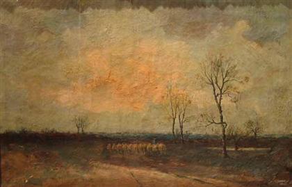 Appraisal: FOLLOWER OF ANTON MAUVE dutch - LANDSCAPE WITH SHEEP Oil