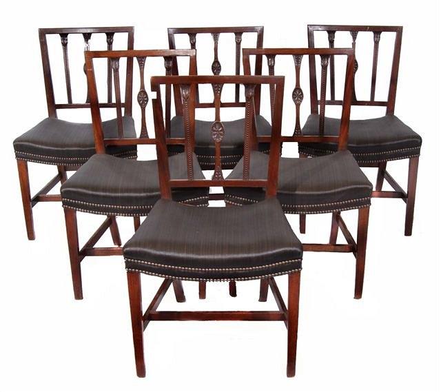 Appraisal: A SET OF SIX GEORGE III MAHOGANY DINING CHAIRS each