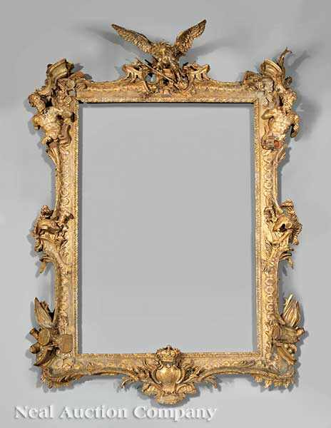 Appraisal: A Monumental George III Carved and Giltwood Frame of Majestic