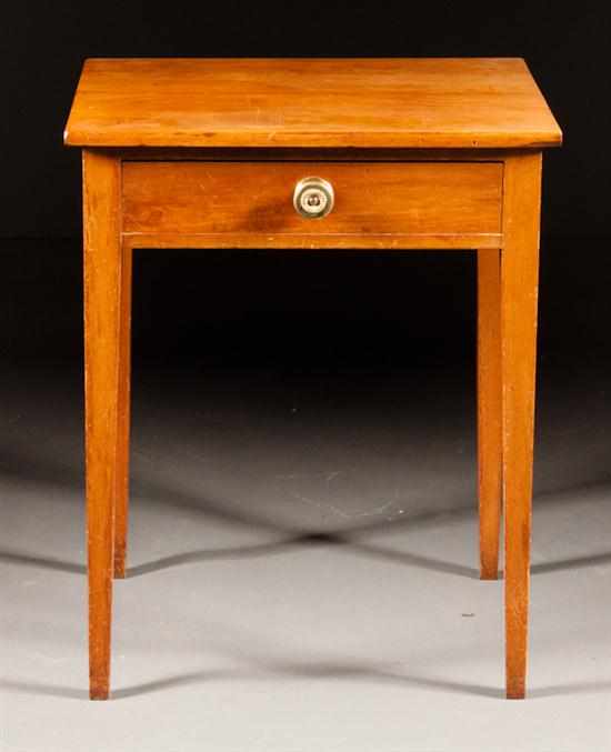 Appraisal: Federal cherrywood one drawer stand Pennsylvania first quarter- th century