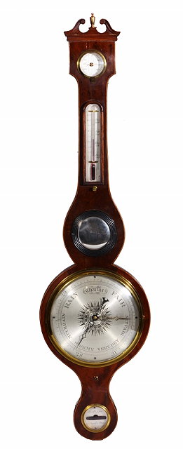 Appraisal: A REGENCY MAHOGANY WHEEL BAROMETER by Spelzini No Brooks Markt