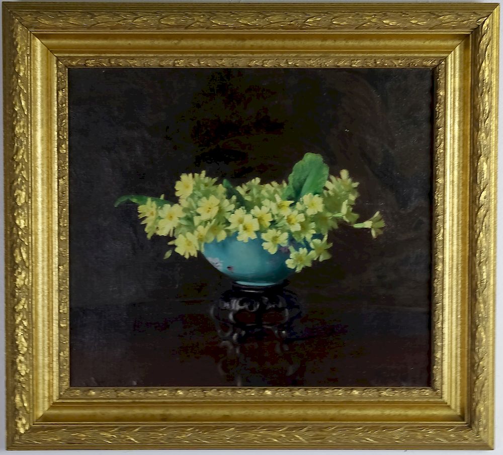 Appraisal: Carl Hampel Floral Bouquet Still Life Oil Painting Carl Hampel