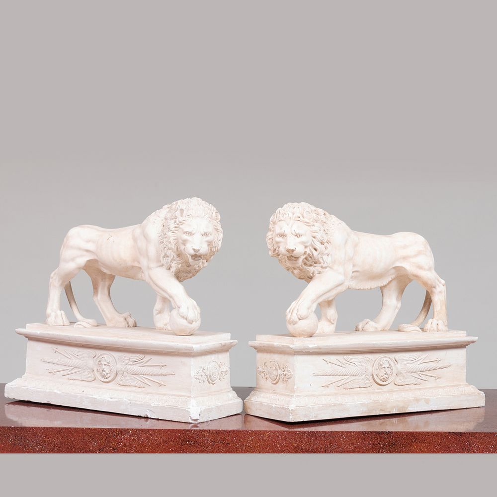 Appraisal: Pair of Grand Tour Plaster Models of the Medici Lions