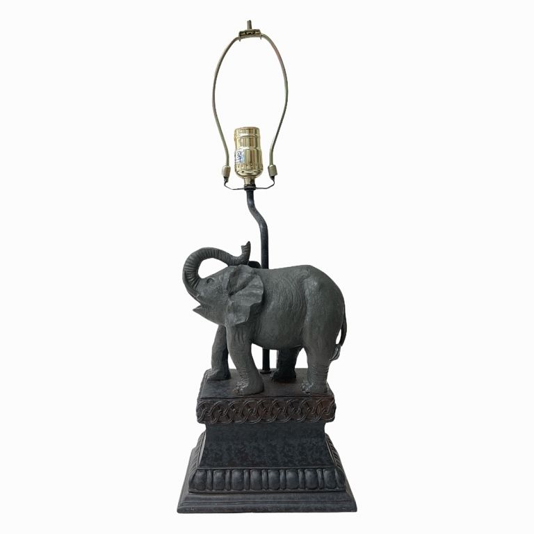 Appraisal: Chinese Elephant Lamp Plaster elephant in plastic base Good condition