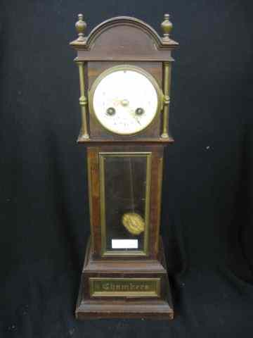 Appraisal: Tiffany Miniature Grandfather's Clock wood brass case fancy dial signed