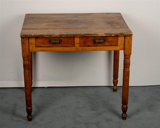 Appraisal: A th C Country Sheraton Small Table of mixed woods