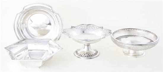 Appraisal: American sterling centerbowls and tazzas by Whiting circa comprising reticulated