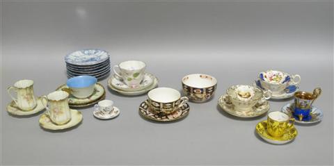 Appraisal: COLLECTION OF ECLECTIC PORCELAIN CUPS AND SAUCERS Including a Royal