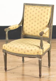 Appraisal: French painted fauteuil ca