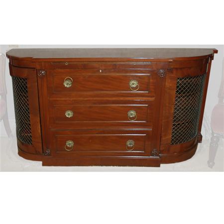 Appraisal: Regency Style Mahogany Wire Door Credenza Estimate -