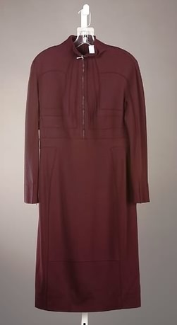 Appraisal: CHADO Burgundy long wool dress with zipper in front Size