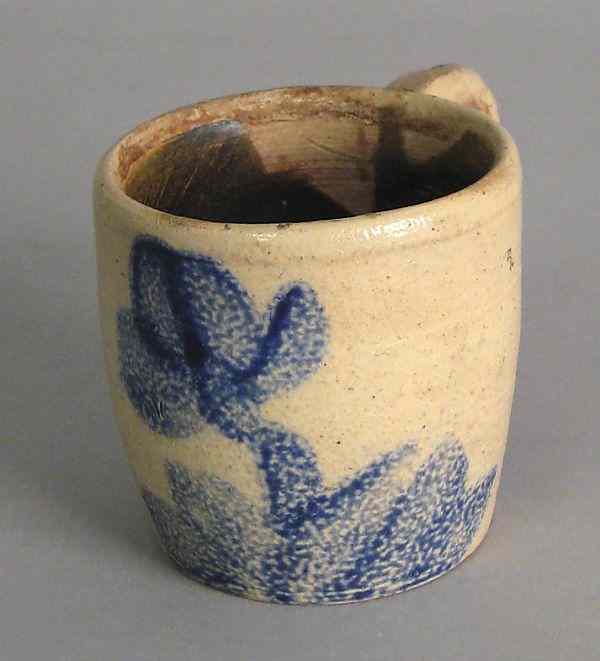 Appraisal: Pennsylvania stoneware mug th c attributed to Shenfelder Reading Pennsylvania