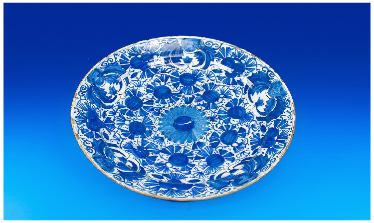 Appraisal: thC Tinglaze Earthenware Charger Blue And White Floral Decoration Diameter