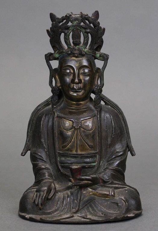 Appraisal: Chinese bronze Buddha possibly Ming dynasty in H x in