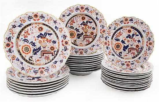 Appraisal: English ironstone plate and bowl set first half th century