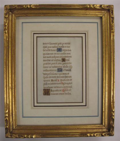 Appraisal: pieces Illuminated French th th century Book of Hours Manuscript