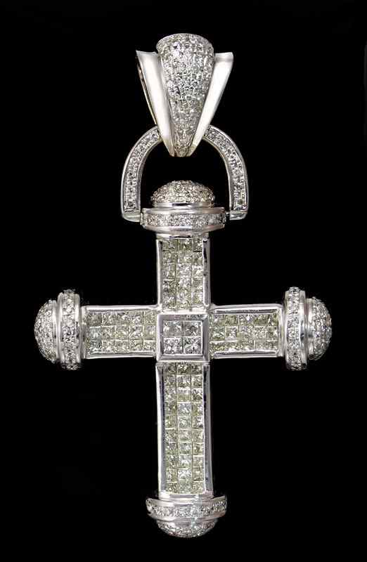 Appraisal: AN IMPRESSIVE CTW DIAMOND CROSS PENDANT K white gold cross