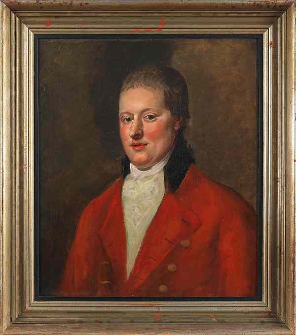 Appraisal: Oil on canvas portrait of a gentleman late th c