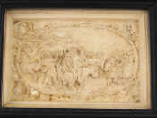 Appraisal: A plaster relief plaque with detailed scene of the procession