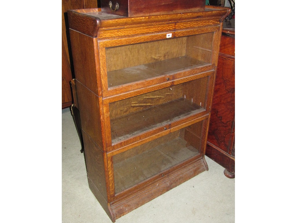 Appraisal: Oak sectional bookcase