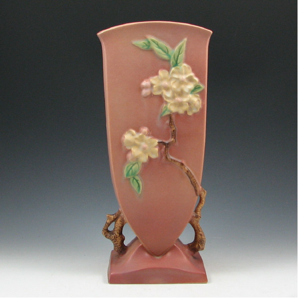 Appraisal: Roseville Apple Blossom - Vase Roseville Apple Blossom vase in