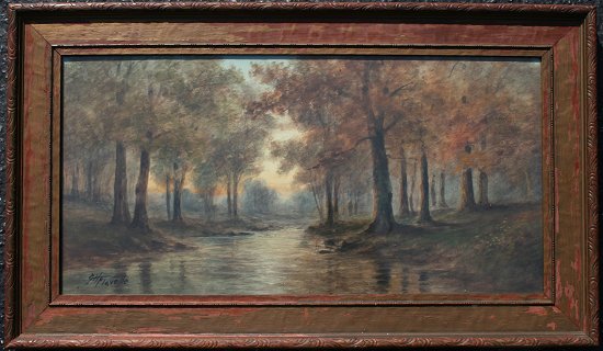 Appraisal: FLAVELLE Geoff H American th C Autumn Woodlands Stream W