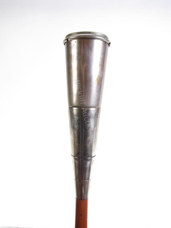 Appraisal: Cocktail Cane solid wood shaft large cone form handle containing